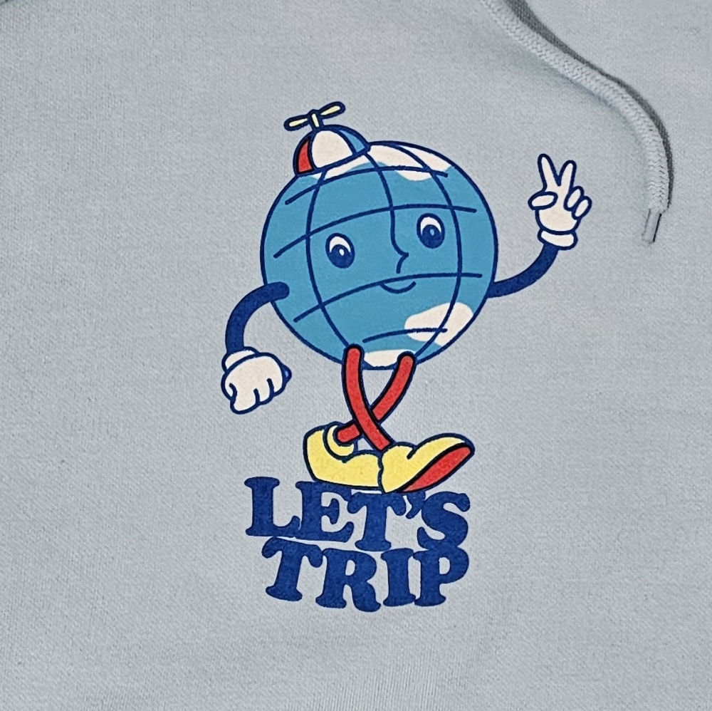 Sturiolo “Let’s Trip” Graphic Hoodie Light Blue Size Large Merch - Picture 4 of 10